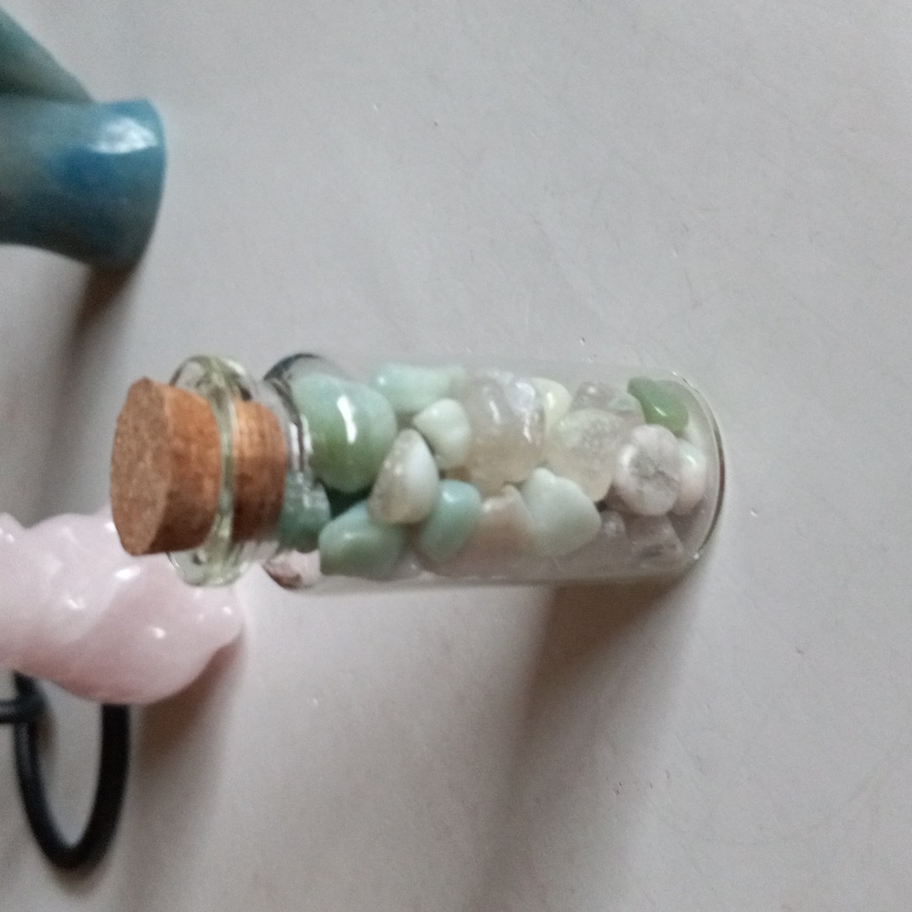 Polished Jade Tumbles in a Bottle.